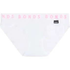 1 x Bonds Girls Stretchies Bikini Underwear Brief Kids Undies Knickers White