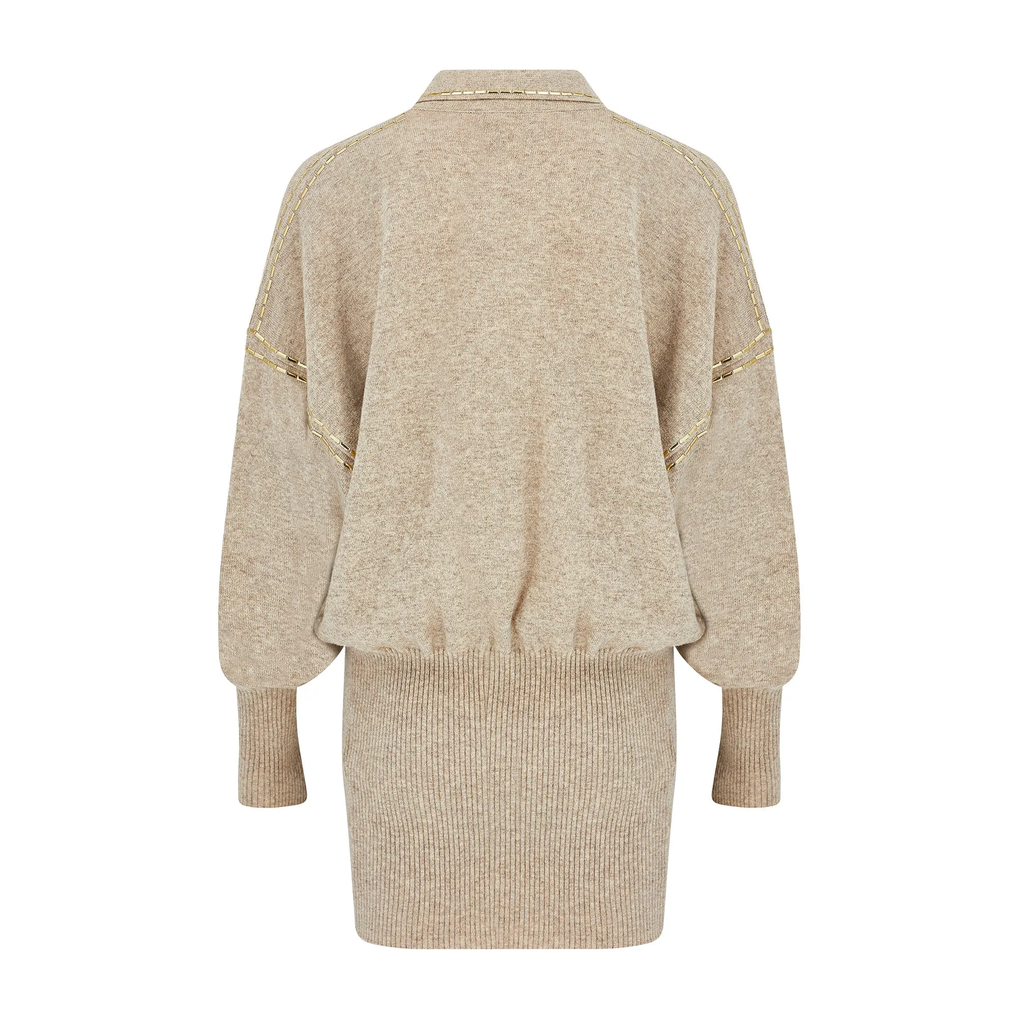 1980s Angelo Tariazzi Oatmeal and Gold Embellished Jumper