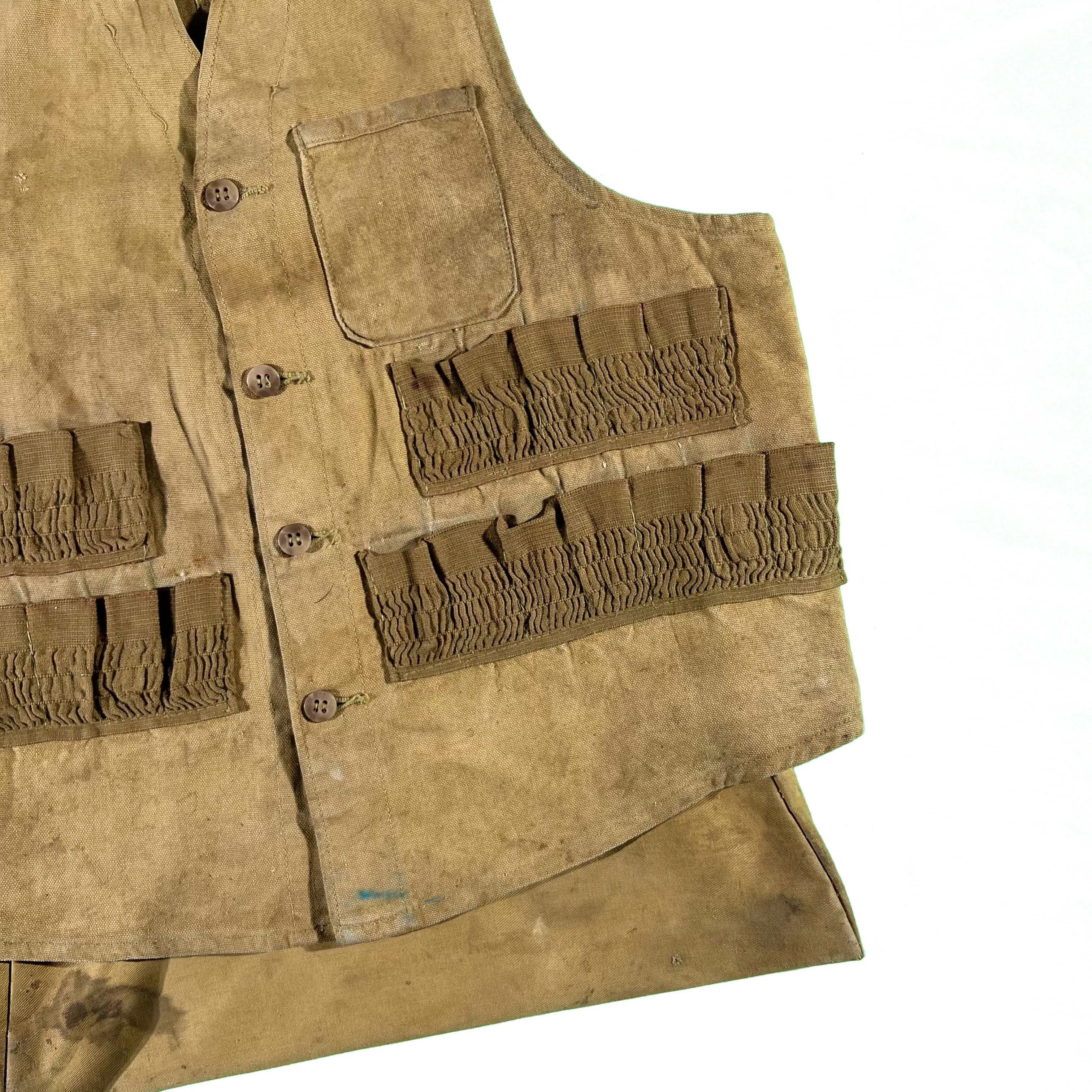 50s Distressed Canvas Hunting Vest- S