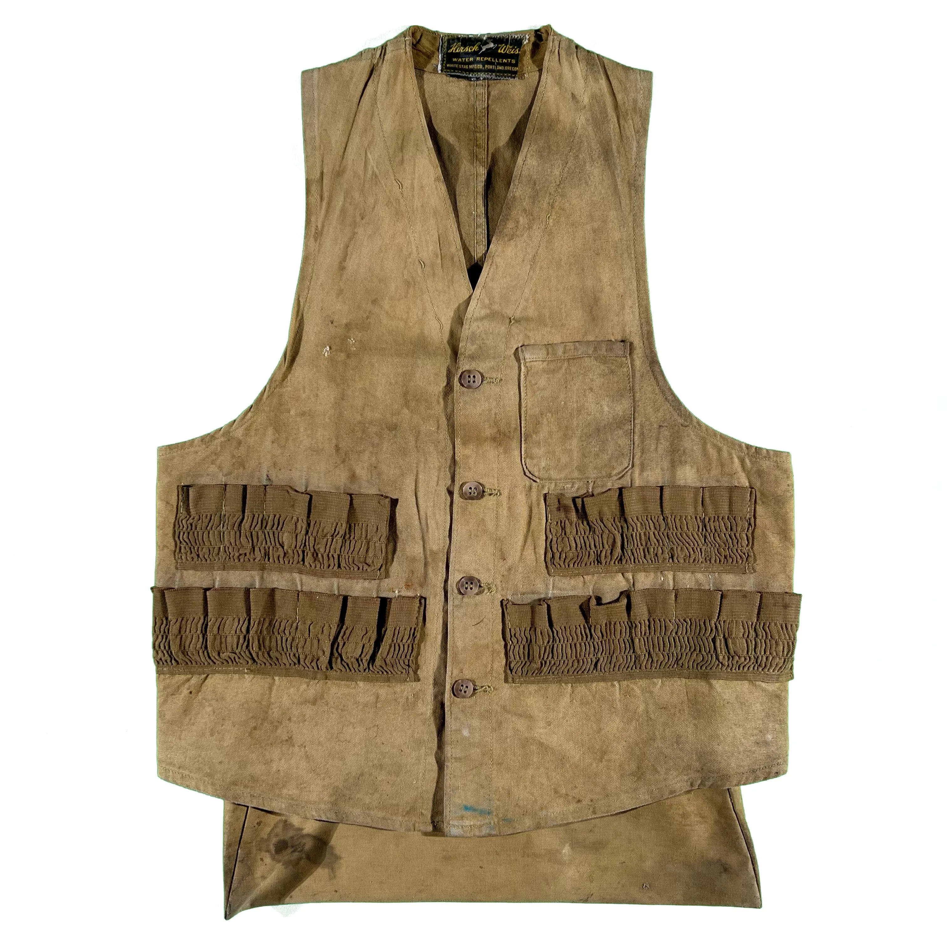 50s Distressed Canvas Hunting Vest- S