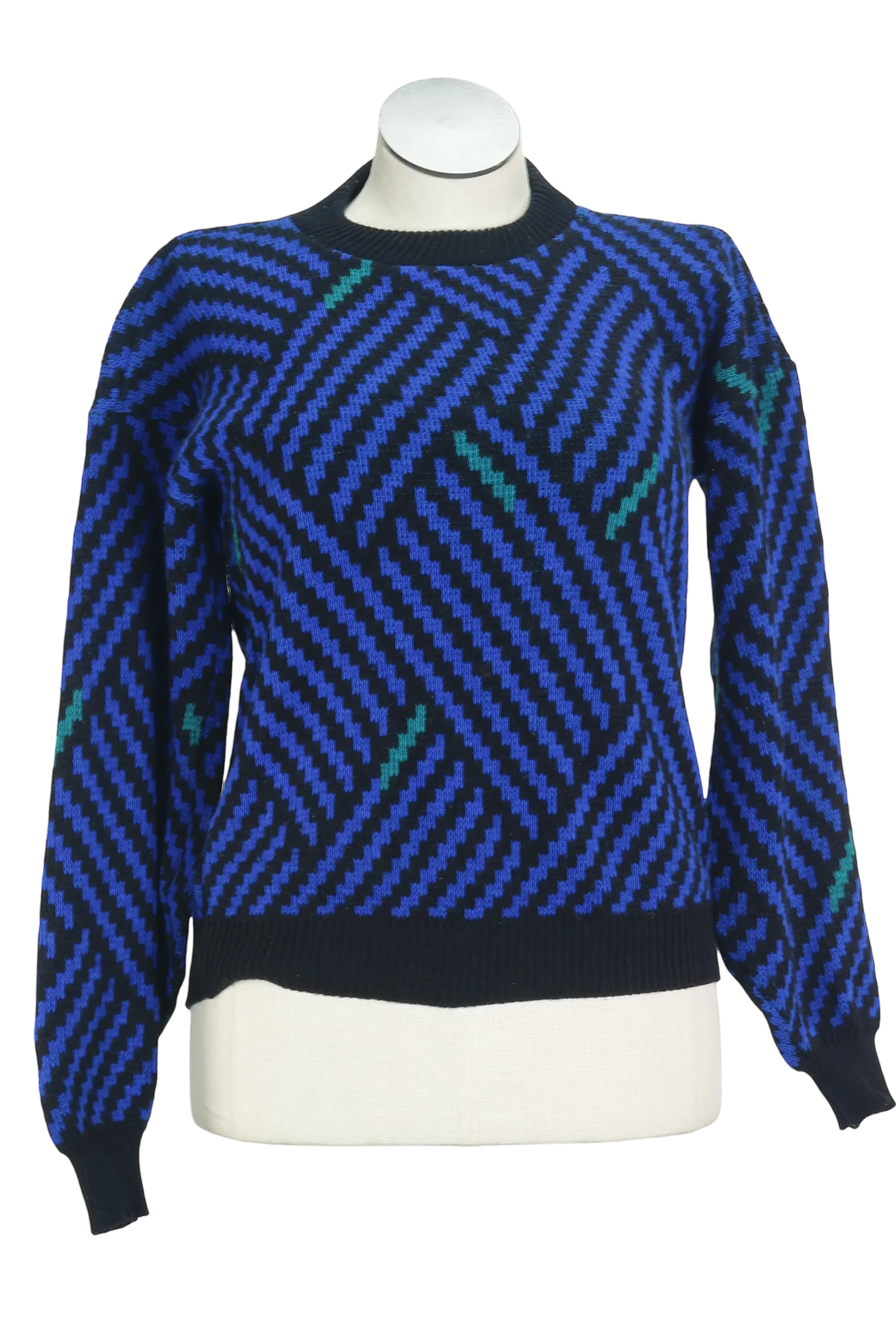 80s American Weekend Blue/Teal Sweater           S