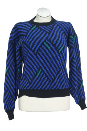 80s American Weekend Blue/Teal Sweater           S