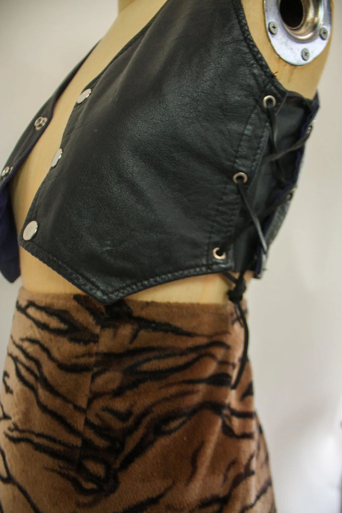 80s Velvet Tiger Mini Skirt