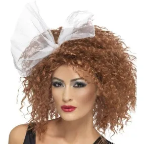 80s Wild Child Wig Adult Brown White Bow