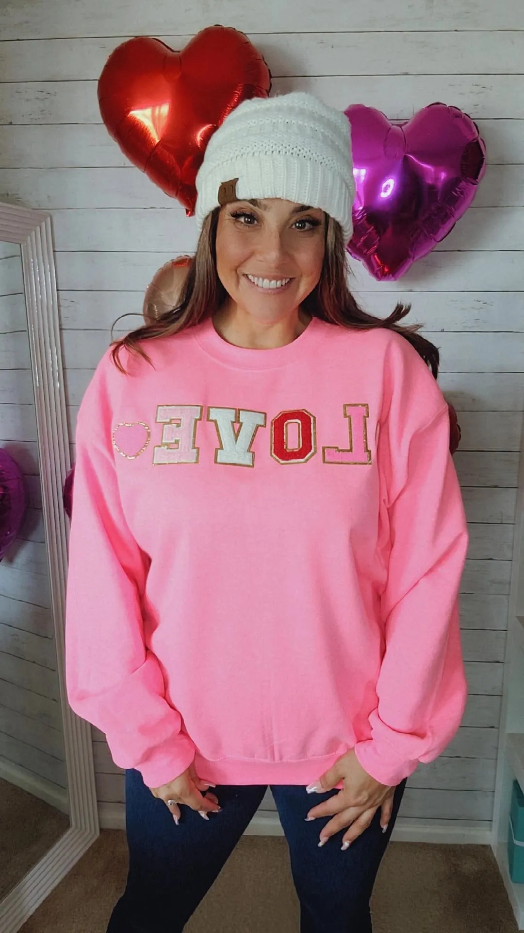 Adult Love Patch Letters Sweater