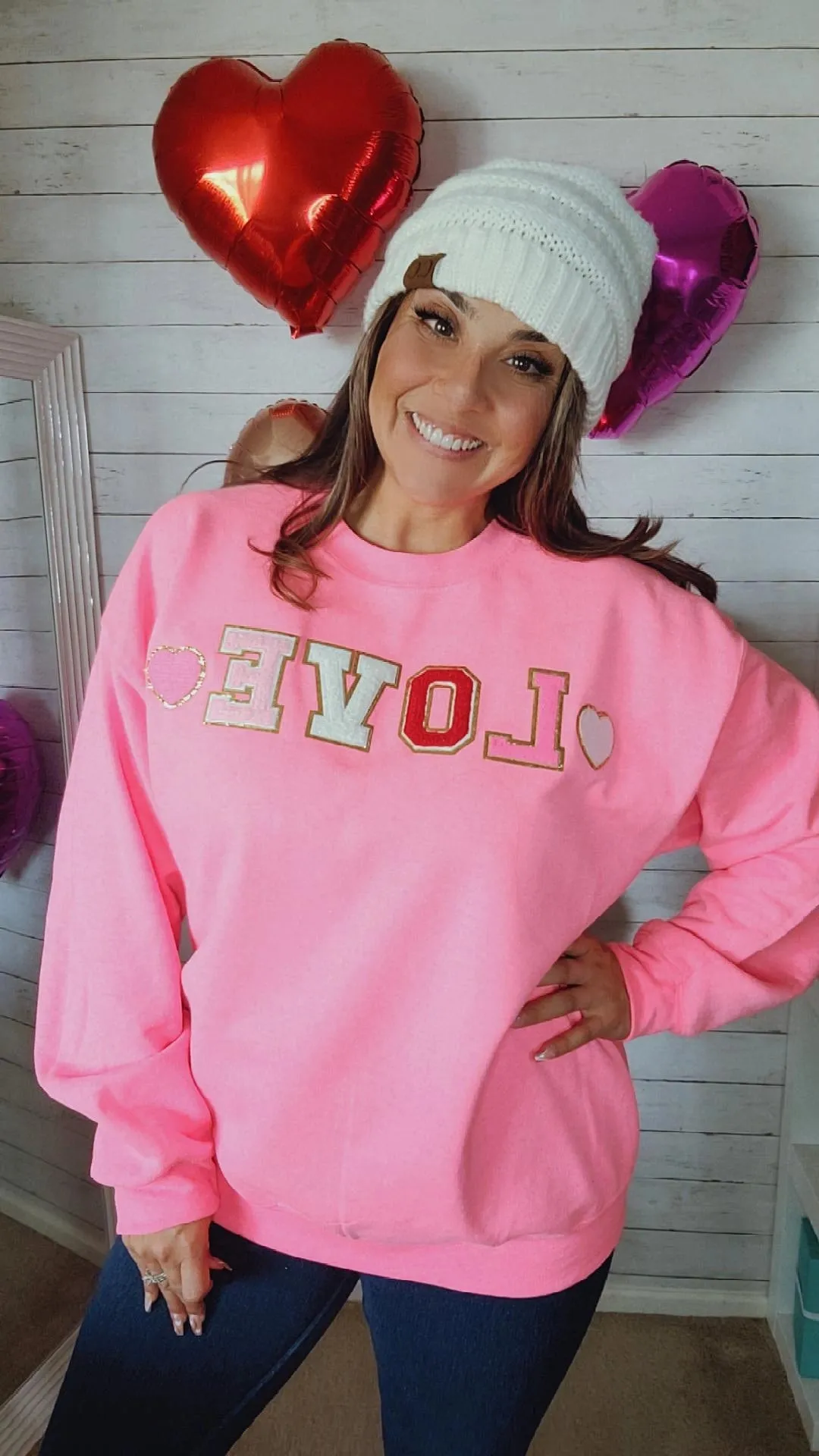 Adult Love Patch Letters Sweater