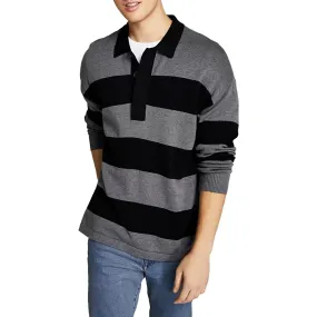 AND NOW THIS Men's Gray & Black Knit Striped Pullover Sweater