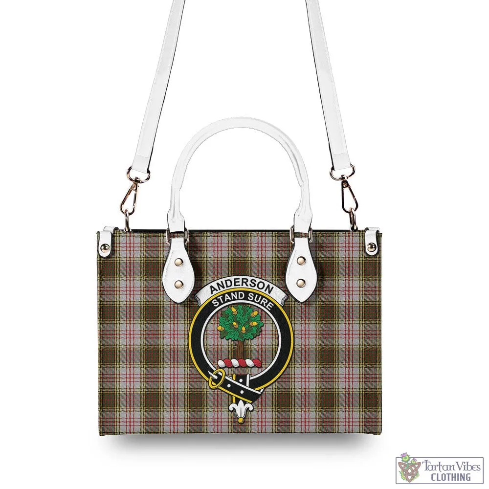 Anderson Dress Tartan Luxury Leather Handbags with Family Crest