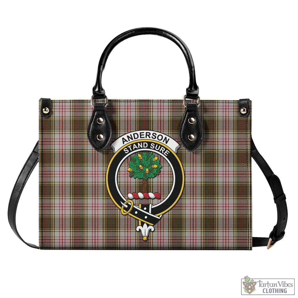 Anderson Dress Tartan Luxury Leather Handbags with Family Crest