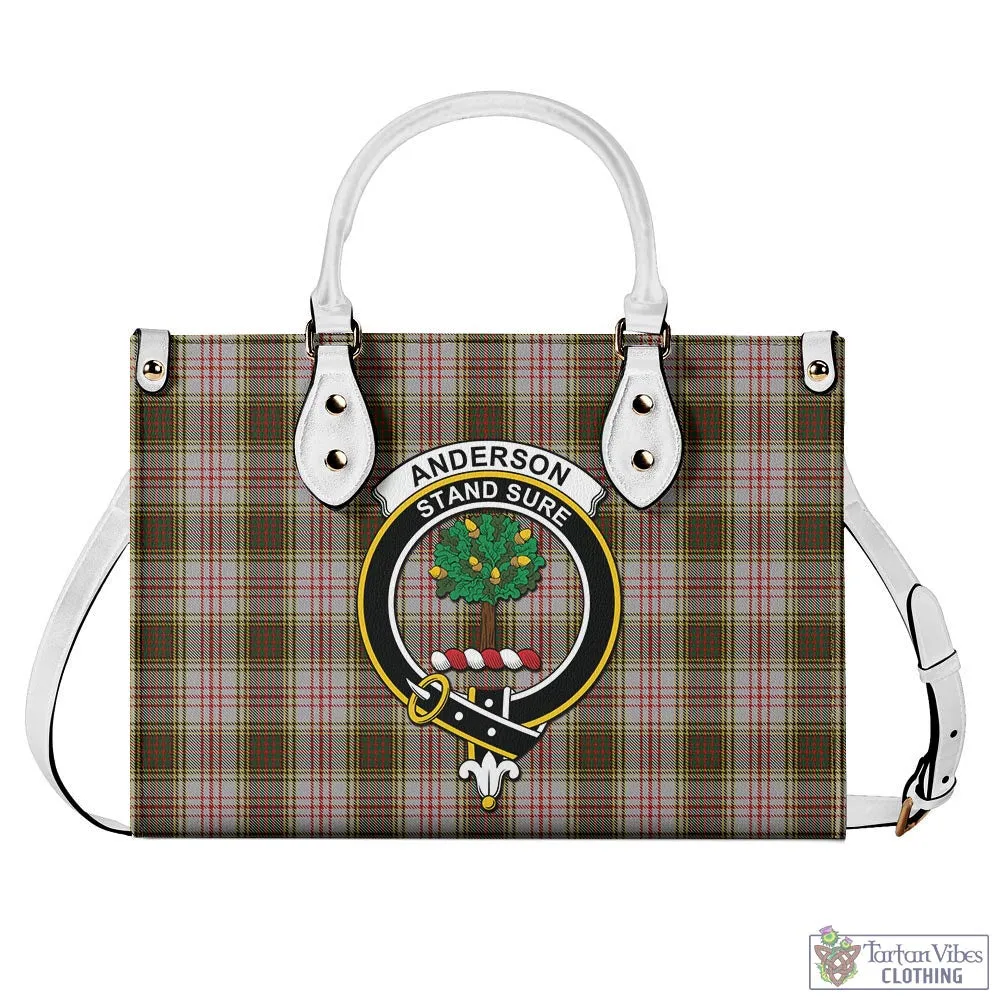 Anderson Dress Tartan Luxury Leather Handbags with Family Crest