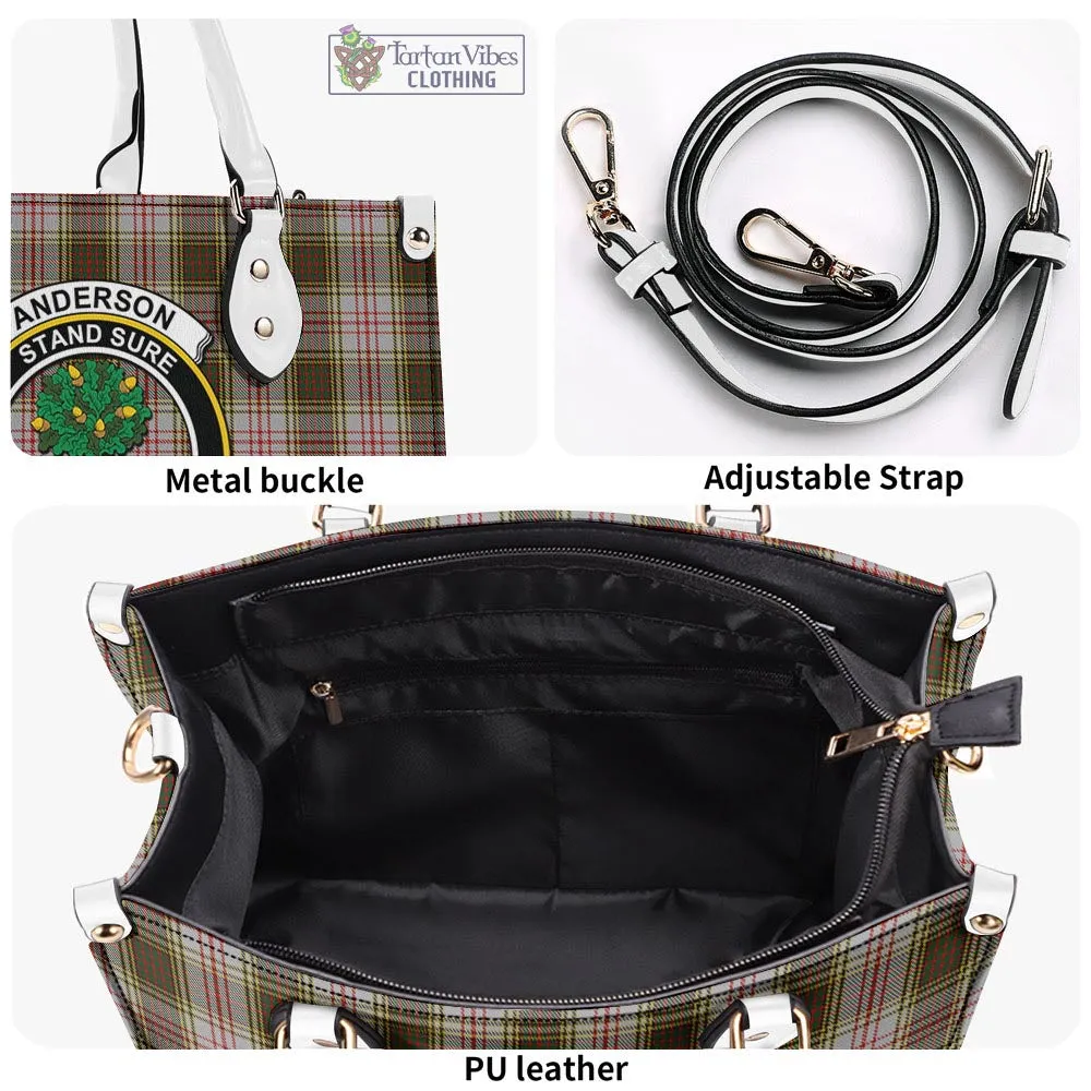 Anderson Dress Tartan Luxury Leather Handbags with Family Crest