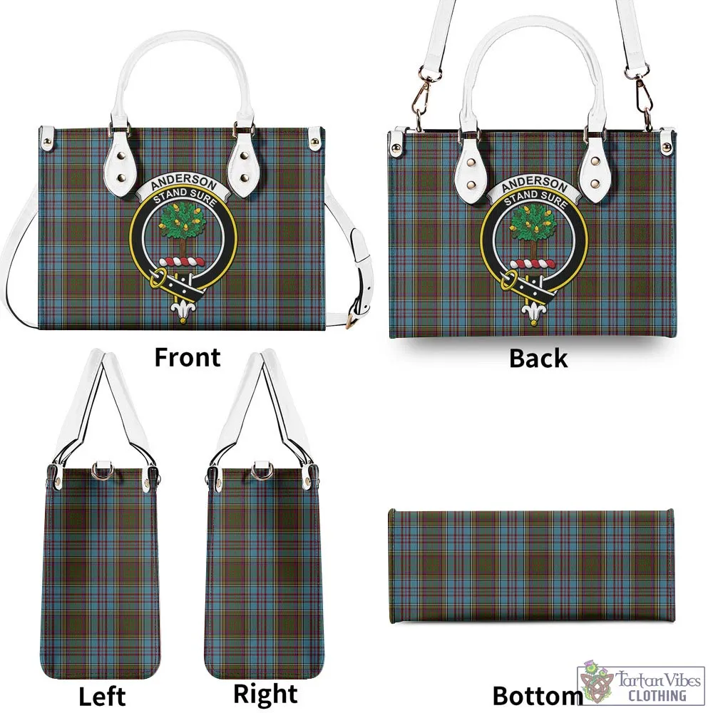 Anderson Tartan Luxury Leather Handbags with Family Crest