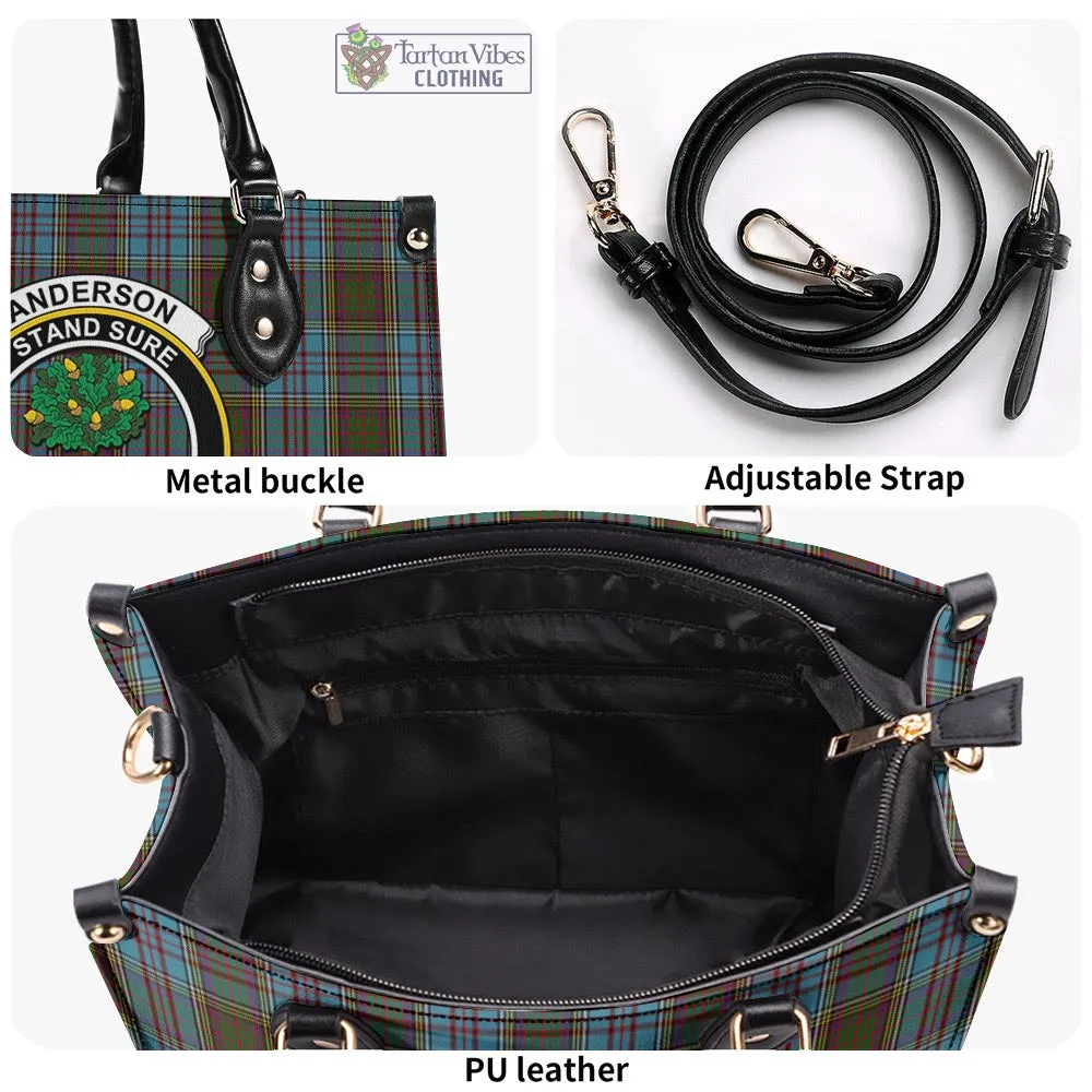 Anderson Tartan Luxury Leather Handbags with Family Crest