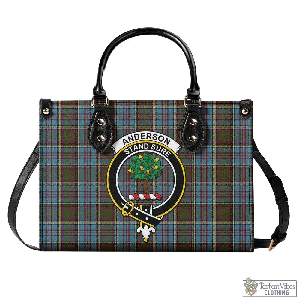 Anderson Tartan Luxury Leather Handbags with Family Crest