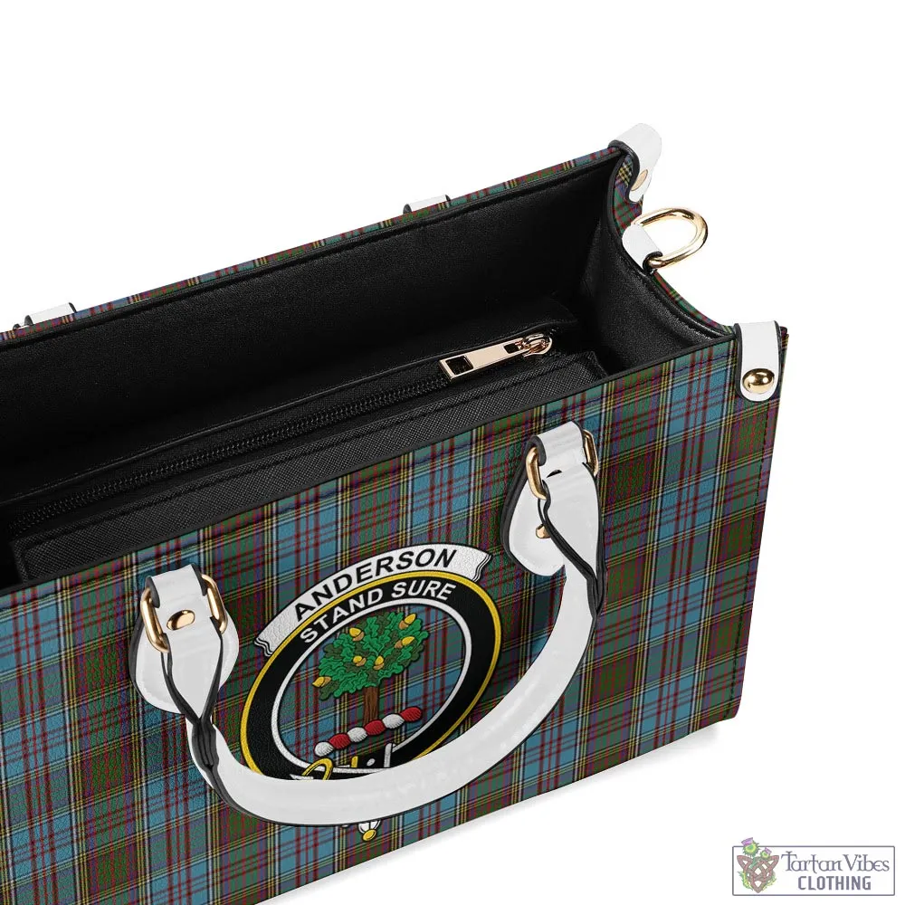 Anderson Tartan Luxury Leather Handbags with Family Crest