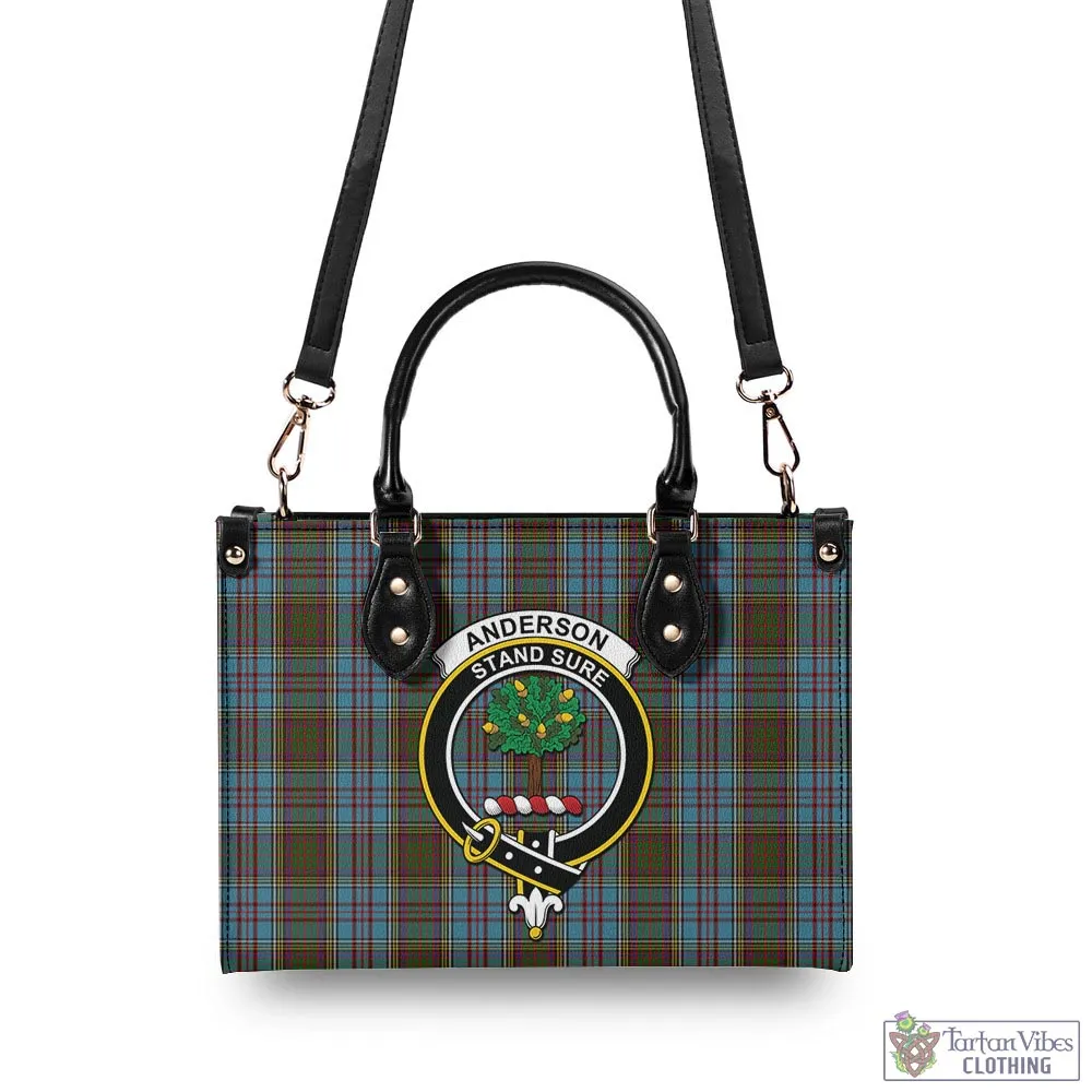 Anderson Tartan Luxury Leather Handbags with Family Crest