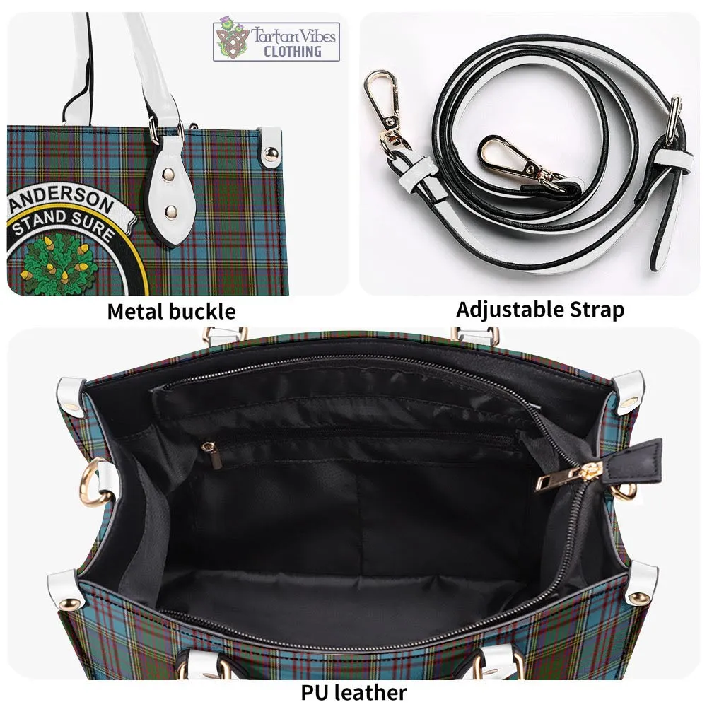 Anderson Tartan Luxury Leather Handbags with Family Crest