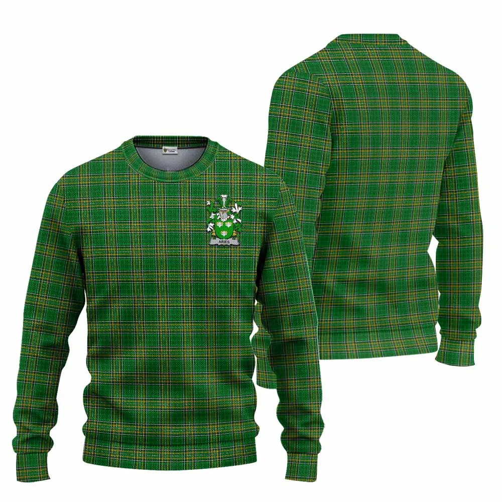 Aries Irish Clan Tartan Knitted Sweater with Coat of Arms