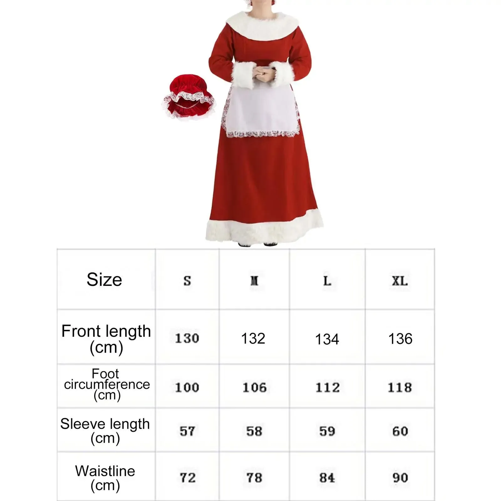 Authentic Mrs. Claus Costume Vintage Christmas Gown