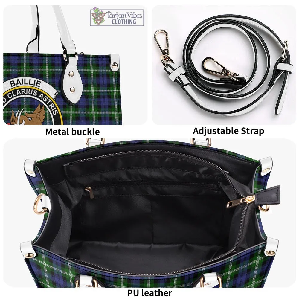 Baillie (Bailey) Tartan Luxury Leather Handbags with Family Crest