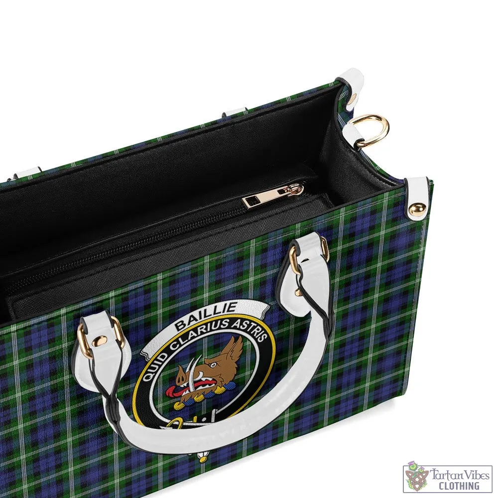 Baillie (Bailey) Tartan Luxury Leather Handbags with Family Crest