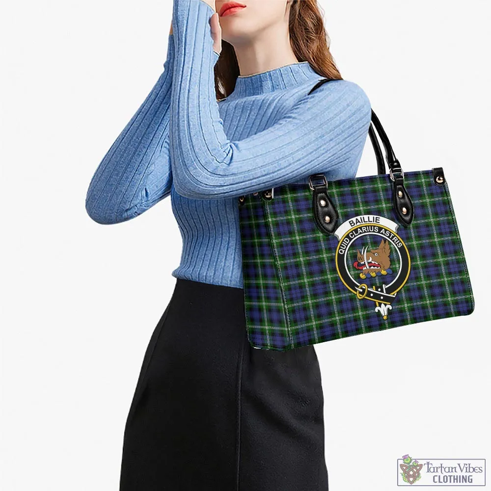 Baillie (Bailey) Tartan Luxury Leather Handbags with Family Crest