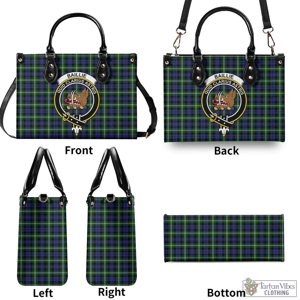 Baillie (Bailey) Tartan Luxury Leather Handbags with Family Crest