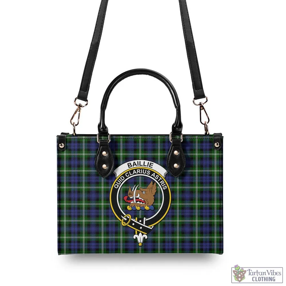 Baillie (Bailey) Tartan Luxury Leather Handbags with Family Crest