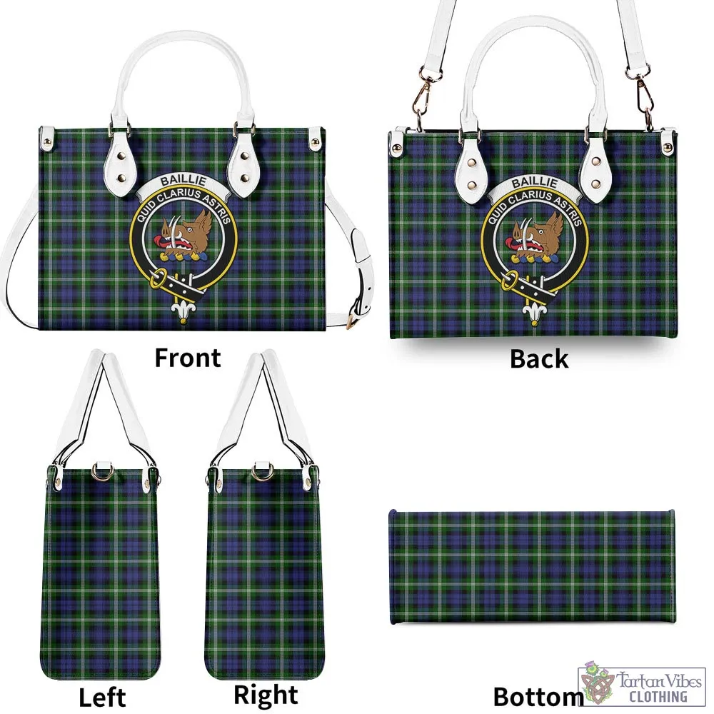 Baillie (Bailey) Tartan Luxury Leather Handbags with Family Crest