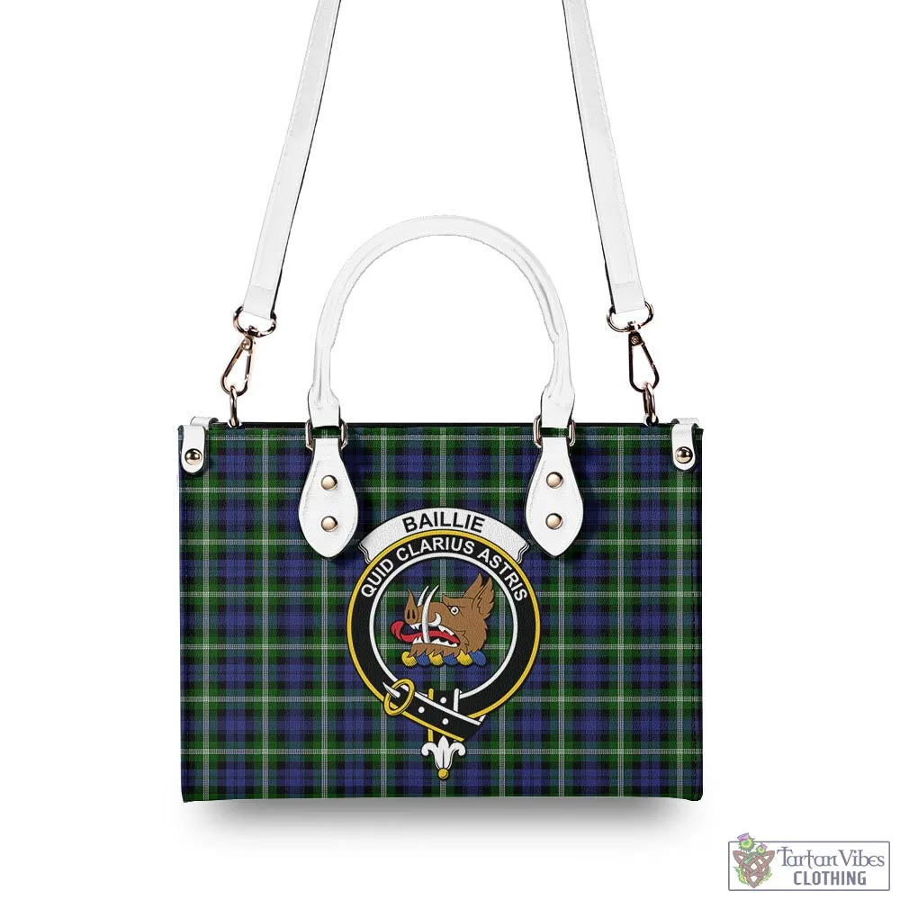 Baillie (Bailey) Tartan Luxury Leather Handbags with Family Crest