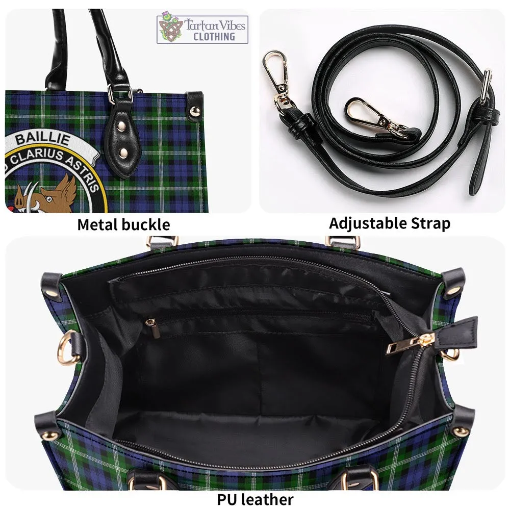 Baillie (Bailey) Tartan Luxury Leather Handbags with Family Crest