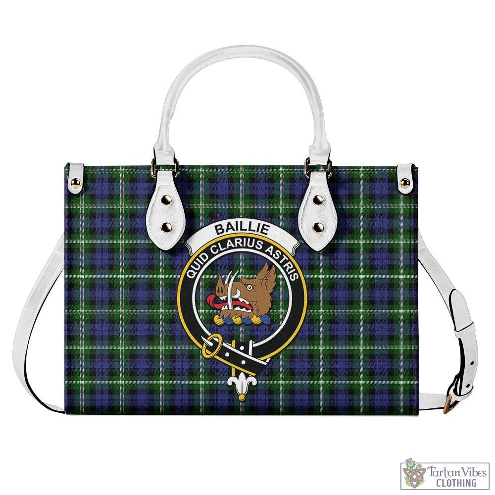 Baillie (Bailey) Tartan Luxury Leather Handbags with Family Crest