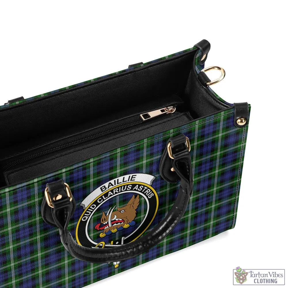 Baillie (Bailey) Tartan Luxury Leather Handbags with Family Crest