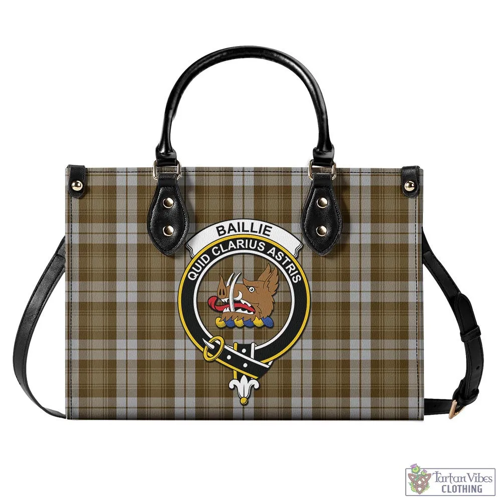 Baillie Dress Tartan Luxury Leather Handbags with Family Crest