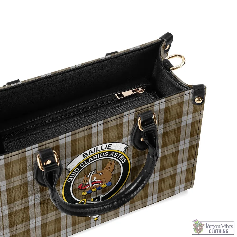 Baillie Dress Tartan Luxury Leather Handbags with Family Crest