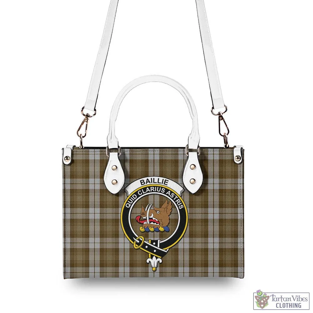 Baillie Dress Tartan Luxury Leather Handbags with Family Crest