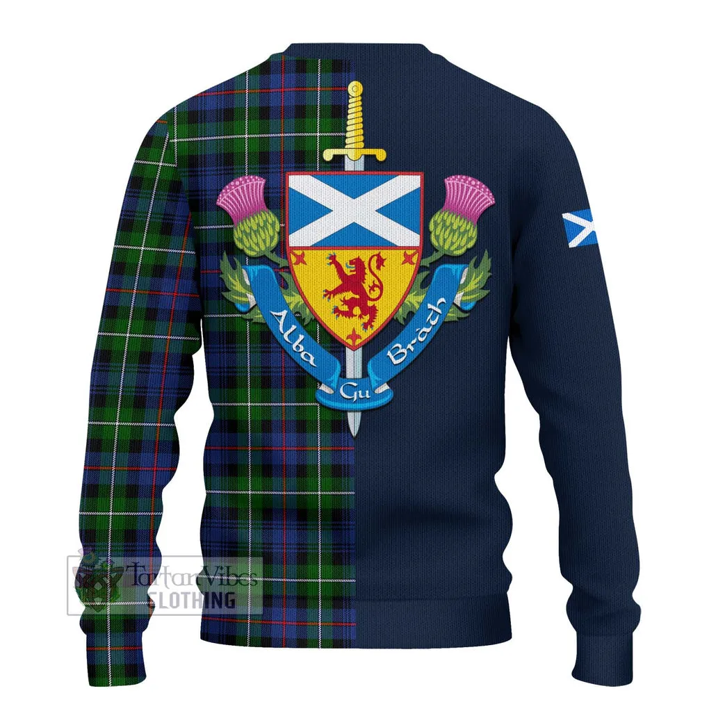 Baillie Tartan Ugly Sweater with Scottish Lion Royal Arm Half Style