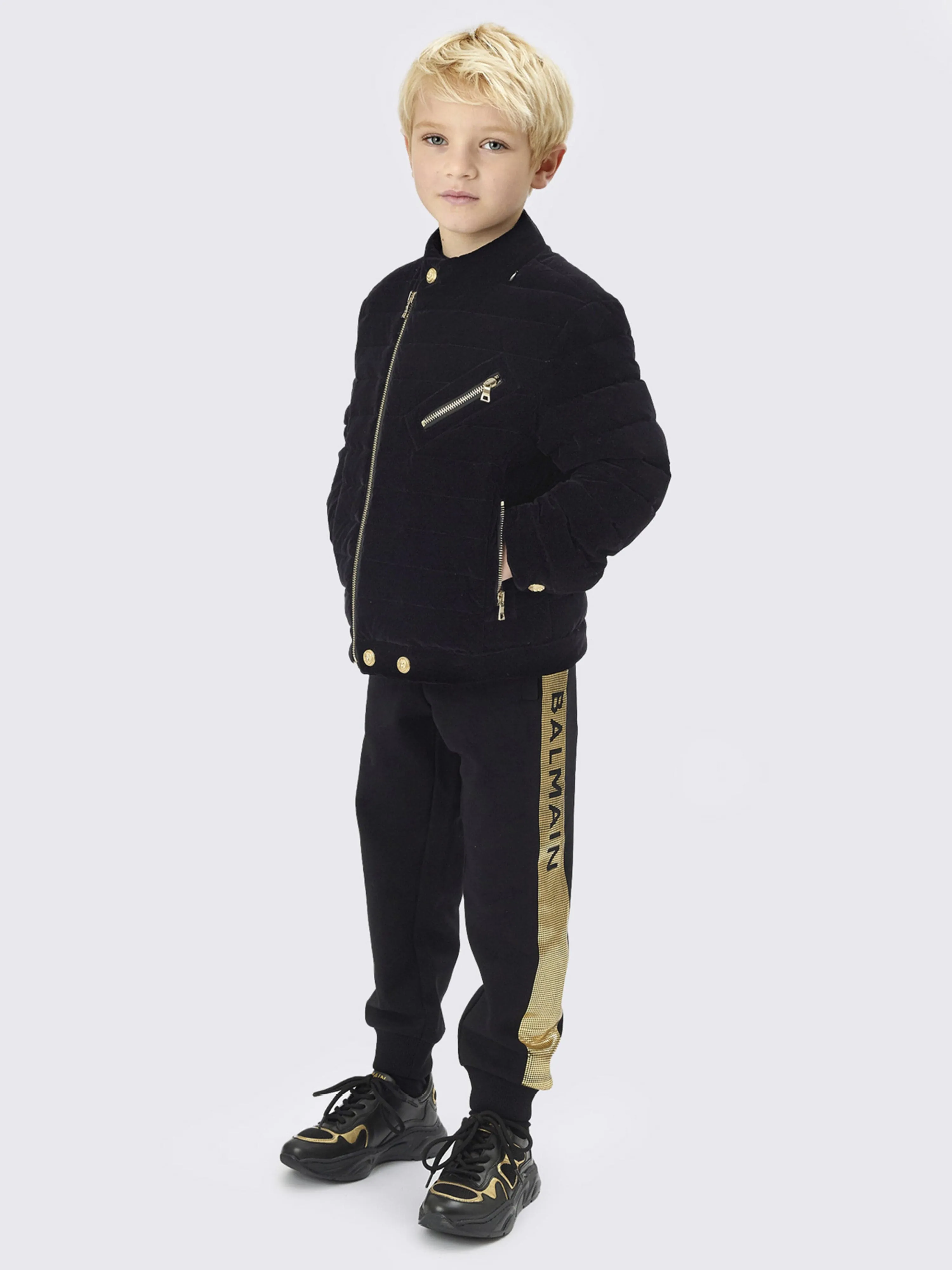 Balmain Kids Logo Joggers in Black