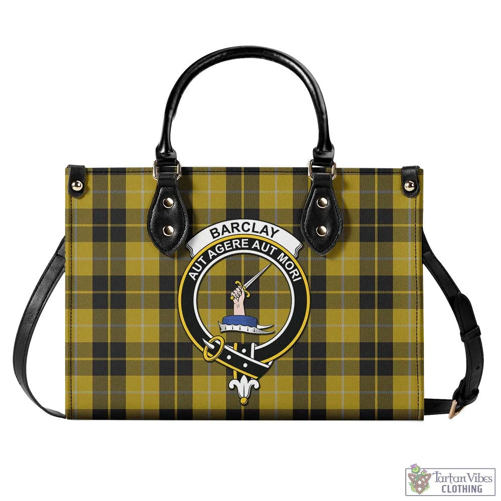 Barclay Dress Tartan Luxury Leather Handbags with Family Crest