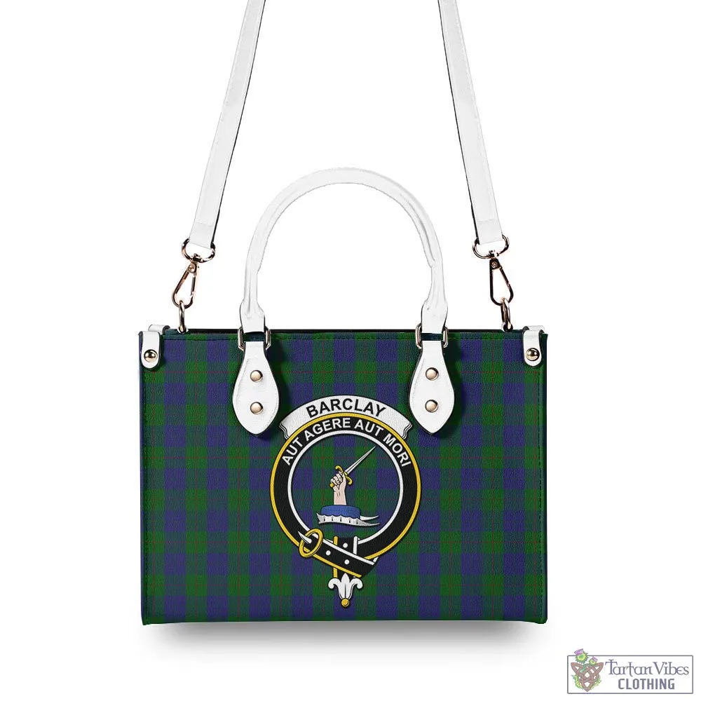 Barclay Tartan Luxury Leather Handbags with Family Crest