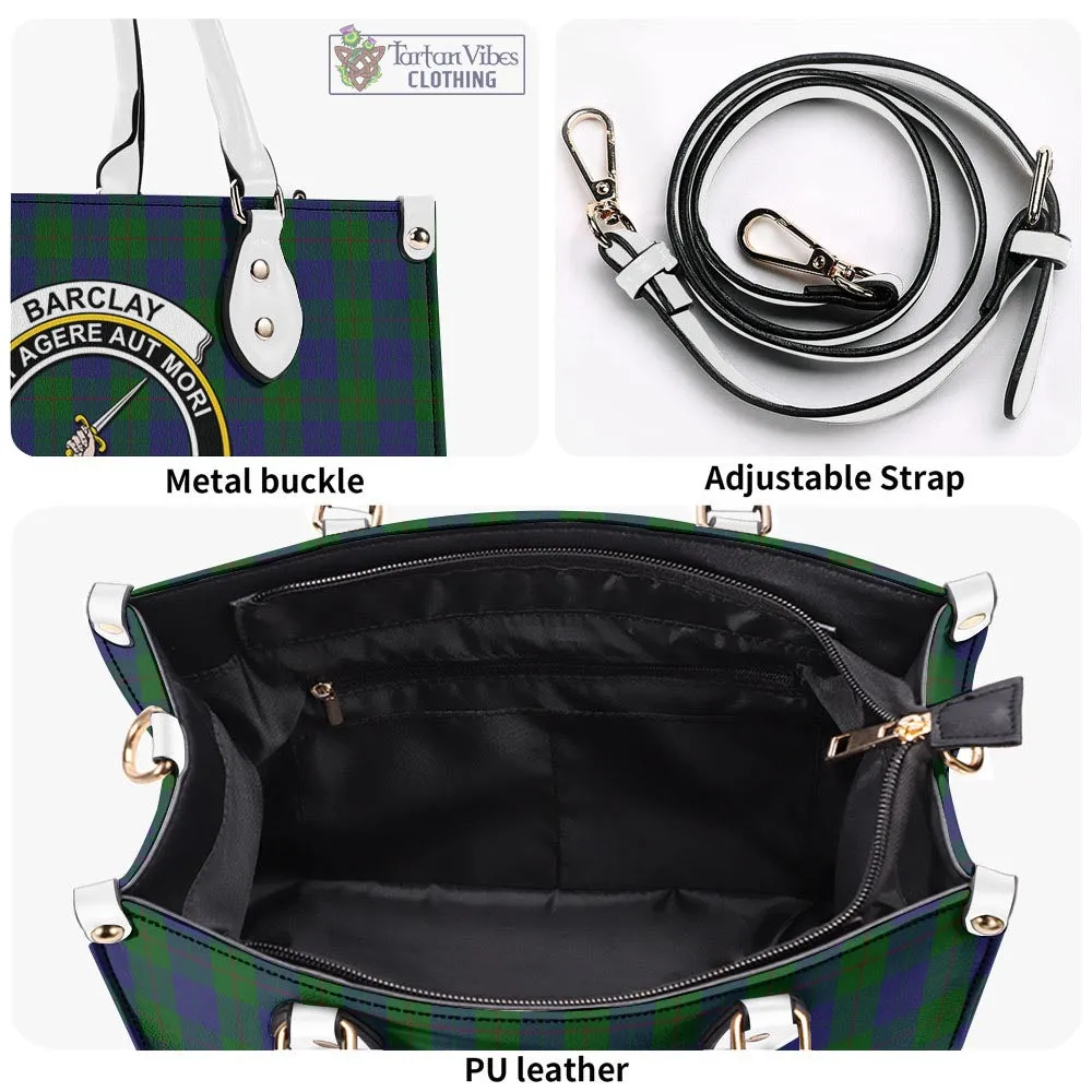 Barclay Tartan Luxury Leather Handbags with Family Crest