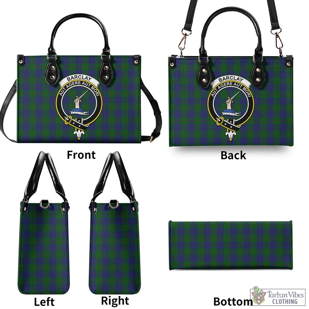 Barclay Tartan Luxury Leather Handbags with Family Crest