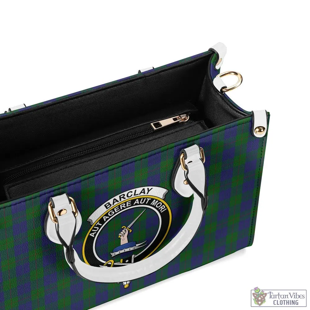 Barclay Tartan Luxury Leather Handbags with Family Crest