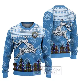 Beattie (Beatty) Clan Christmas Ugly Sweater with Tartan and Celtic Reindeer Style