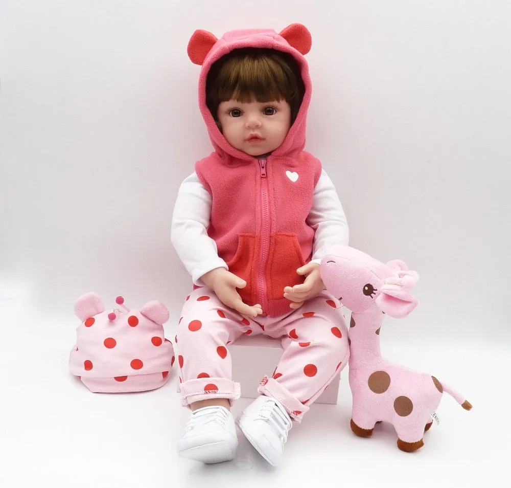 bebes reborn doll 47cm soft silicone reborn toddler baby dolls com corpo de silicone menina  Christmas surprice gifts lol doll