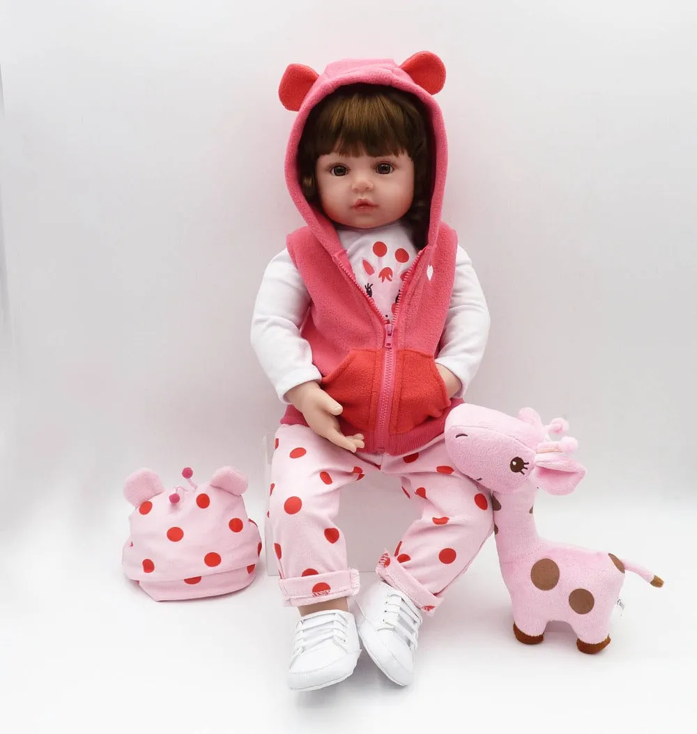 bebes reborn doll 47cm soft silicone reborn toddler baby dolls com corpo de silicone menina  Christmas surprice gifts lol doll