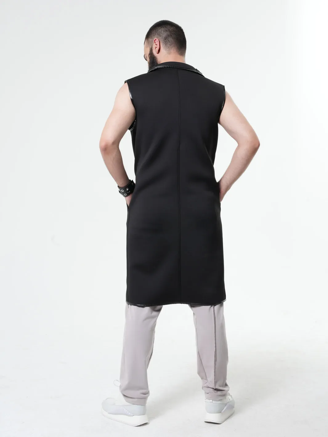 Black Menswear Futuristic Vest