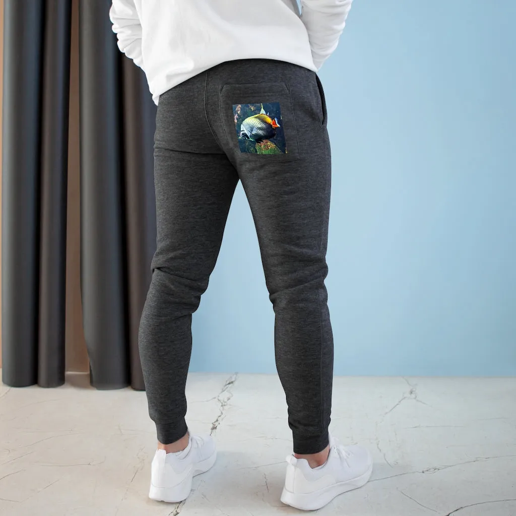 Black White Fish Premium Fleece Joggers