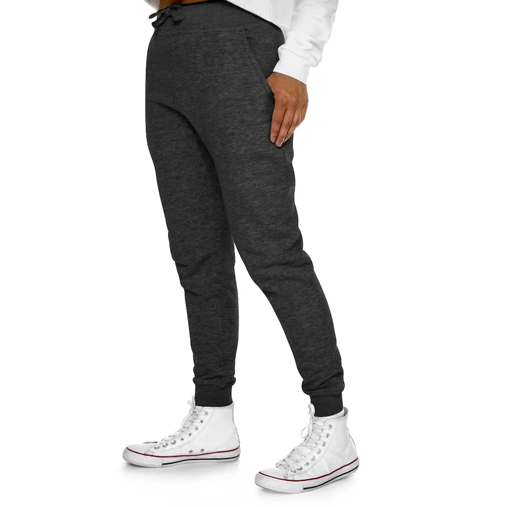 Black White Fish Premium Fleece Joggers