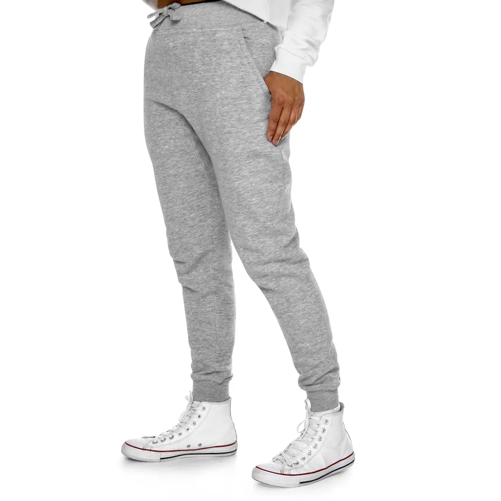 Black White Fish Premium Fleece Joggers